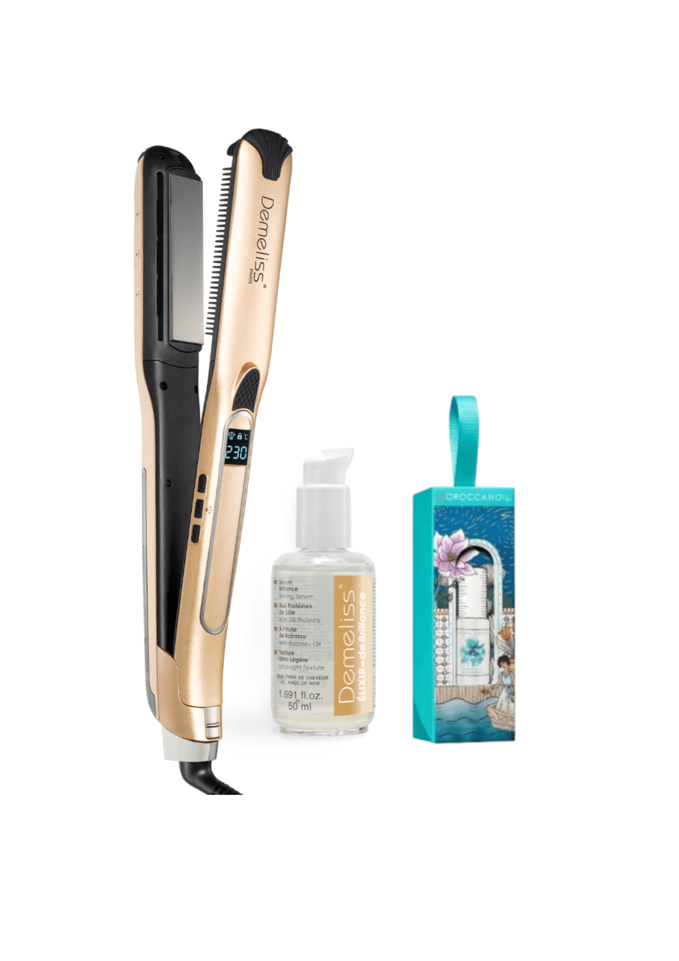 Glow set Demeliss pegla za kosu+2 poklona